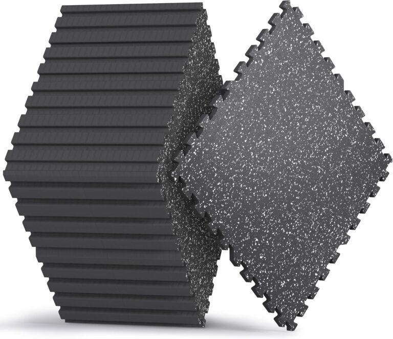 AIRHOP 1/2" Thick 48 Sq Ft Gym Flooring for Home Gym, Rubber Top Gym Mats