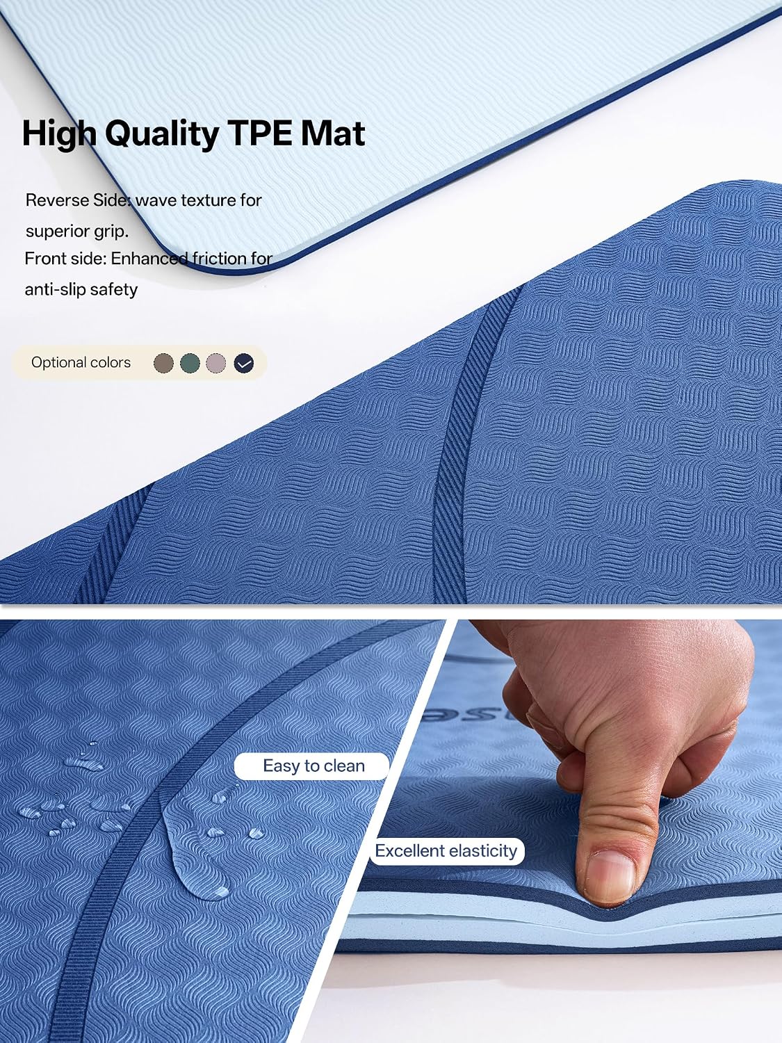 EaseUp Large Yoga Mat 73x35.5x0.4",10mm Thick Non-Slip for Home Workout - Image 5