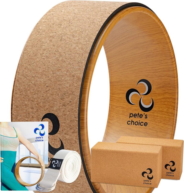Deluxe Cork Yoga Wheel Set - Back Roller, 2 Cork Blocks & Strap
