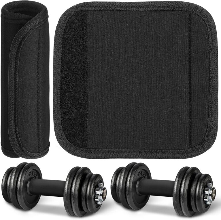 Hemoton 2 Pack Barbell Pad Dumbbell Grips, Anti-Slip Hand Weight Lifting Bar Cushion Cover, Thick Neoprene Handle Wraps for Gym Workout Strength Training, Bar Grip Protector