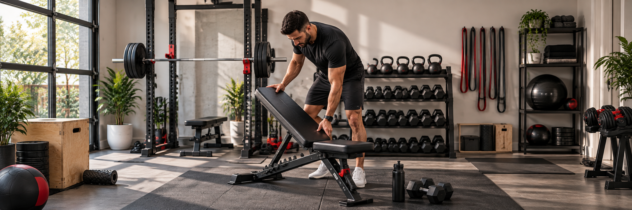 Organized gym training space