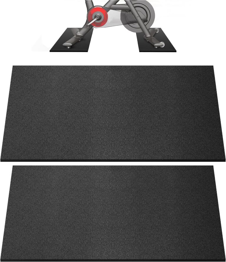 2-Piece Bike Mat Compatible with Peloton Bike, 6mm Floor Protector