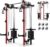 Mikolo Folding Squat Rack, Wall Mounted Power Rack with Cable Crossover Machine & LAT Pull Down, Functional Trainer with 5 Adjustable Function Modes, Home Gym Package