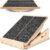 2-in-1 Professional Wooden Balance Board & Slant Board, Four Adjustable Incline Board and Calf Stretcher, Stretch Board for Knees Ankle Heel Feet Leg